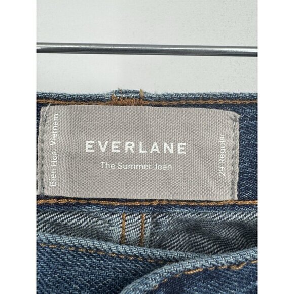 Everlane The Summer Jean Size 29 Regular Blue Wash Straight Leg Distressed Ankle - Picture 4 of 12